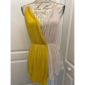 Free people tank top two colors yellow beige tan size M